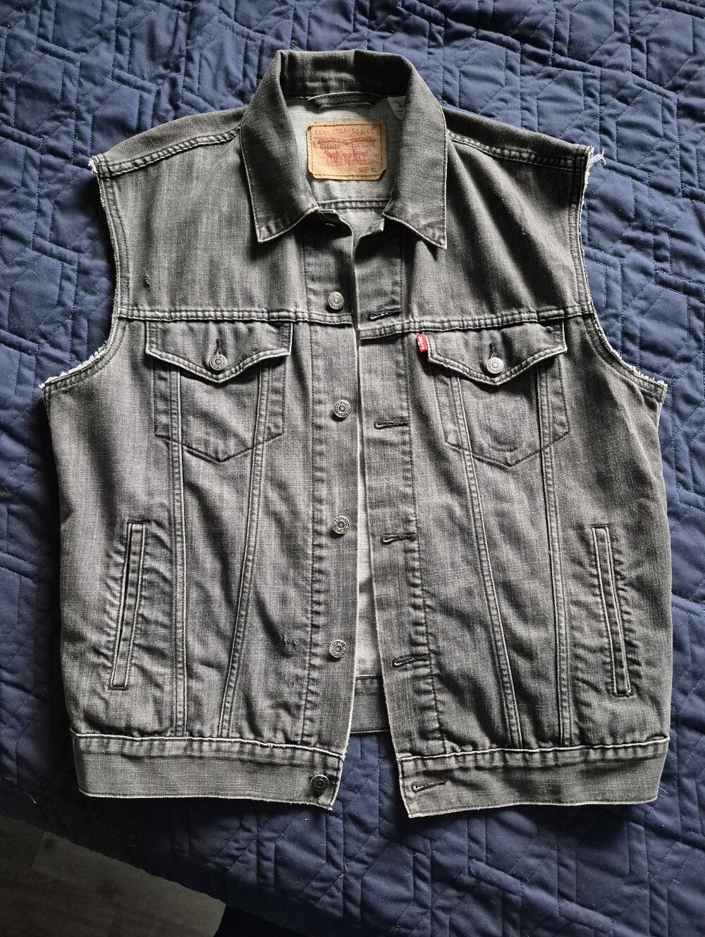 Mens Grey Levi's Jean Vest